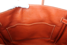 Load image into Gallery viewer, HERMES HAUT A COURROIRE 32 Toile H/Box carf leather Beige/Brique 〇Y Engraving Hand bag 800080158