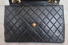 Load image into Gallery viewer, CHANEL Medium Matelasse single flap double chain shoulder bag Lambskin Black/Gold hadware Shoulder bag 800020161