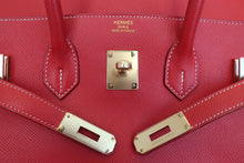 Load image into Gallery viewer, HERMES CANDY BIRKIN 35 Epsom leather Rouge casaque/Blue thalassa □O Engraving Hand bag 800070145