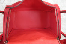 Load image into Gallery viewer, HERMES LINDY 26 Verso Clemence leather Rouge casaque/Rose jaipur □P Engraving Shoulder bag 700060081