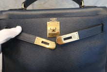 將圖片載入圖庫檢視器 HERMES/エルメス ケリー28 クシュベル ネイビー 〇T刻印 ショルダーバッグ 700090144