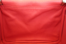 Load image into Gallery viewer, HERMES LINDY 26 Verso Clemence leather Rouge casaque/Rose jaipur □P Engraving Shoulder bag 700060081