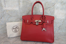 將圖片載入圖庫檢視器 HERMES/エルメス バーキン30 ヴォーエプソン ルージュガランス □J刻印 ハンドバッグ 700060206