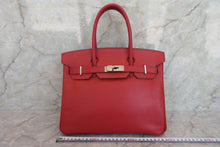 將圖片載入圖庫檢視器 HERMES/エルメス バーキン30 ヴォーエプソン ルージュガランス □J刻印 ハンドバッグ 700060206