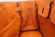 Load image into Gallery viewer, HERMES BIRKIN 30 Clemence leather Orange □H Engraving Hand bag 700100213