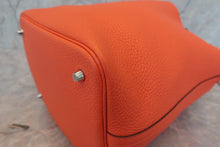 Load image into Gallery viewer, HERMES PICOTIN LOCK Eclat MM Clemence leather/Swift leather Orange poppy/Bordeaux A Engraving Hand bag 700100216