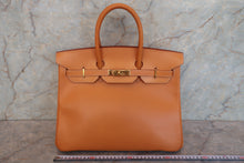 Load image into Gallery viewer, HERMES BIRKIN 35 Box carf leather Natural 〇Z Engraving Hand bag 700090152
