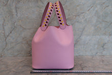 Load image into Gallery viewer, HERMES PICOTIN LOCK MM Tressage Epsom leather Mauve sylvestre/Rouge H/Jaune de naples D Engraving Hand bag 700100211