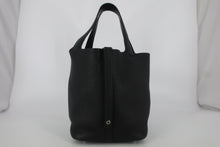 Load image into Gallery viewer, HERMES PICOTIN LOCK MM Clemence leather Black C Engraving Hand bag 800090209