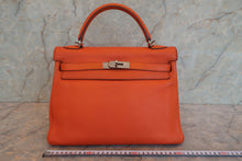 画像をギャラリービューアに読み込む, HERMES/エルメス ケリー32 トリヨンクレマンス オレンジ □M刻印 ショルダーバッグ 800010066