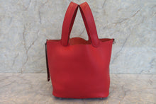 Load image into Gallery viewer, HERMES PICOTIN LOCK MM Clemence leather Rouge casaque C Engraving Hand bag 700040038