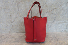 Load image into Gallery viewer, HERMES PICOTIN LOCK MM Clemence leather Rouge casaque C Engraving Hand bag 700040038
