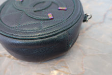 Load image into Gallery viewer, CHANEL Matelasse round chain shoulder bag Caviar skin Green/Rainbow hadware Shoulder bag 800050119