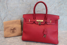 Load image into Gallery viewer, HERMES BIRKIN 35 Ardennes leather Rouge vif 〇Y Engraving Hand bag 700100223