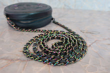 Load image into Gallery viewer, CHANEL Matelasse round chain shoulder bag Caviar skin Green/Rainbow hadware Shoulder bag 800050119