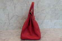 Load image into Gallery viewer, HERMES BIRKIN 35 Ardennes leather Rouge vif 〇Y Engraving Hand bag 700100223