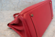 Load image into Gallery viewer, HERMES BIRKIN 35 Ardennes leather Rouge vif 〇Y Engraving Hand bag 700100223