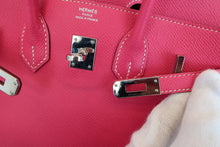 Load image into Gallery viewer, HERMES CANDY BIRKIN 25 Epsom leather Rose tyrien/Ruby □R Engraving Hand bag 700090145