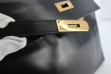 画像をギャラリービューアに読み込む, HERMES/エルメス ケリー28 ボックスカーフ ブラック 〇U刻印 ショルダーバッグ 800100021