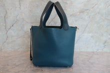 Load image into Gallery viewer, HERMES PICOTIN LOCK CASAQUE PM Clemence leather Vert bosphore/Vert cypres Z Engraving Hand bag 8000100045