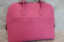 Load image into Gallery viewer, HERMES/BOLIDE 1923 Chevre myzore goatskim Fuschia pink □J Engraving Hand bag 700100240