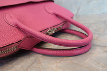 Load image into Gallery viewer, HERMES/BOLIDE 1923 Chevre myzore goatskim Fuschia pink □J Engraving Hand bag 700100240