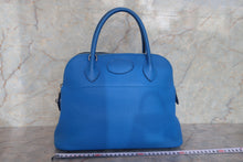 将图片加载到图库查看器,HERMES/BOLIDE 31 Clemence leather Blue hydra □Q刻印 Shoulder bag 700120089