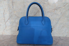 将图片加载到图库查看器,HERMES/BOLIDE 31 Clemence leather Blue hydra □Q刻印 Shoulder bag 700120089