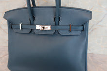 画像をギャラリービューアに読み込む, HERMES/エルメス バーキン25 ヴォースイフト ブルー □L刻印 ハンドバッグ 700080138