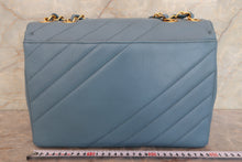 Load image into Gallery viewer, CHANEL  Bias stitch chain shoulder bag Caviar skin Lite blue/Gold hadware Shoulder bag 700090178