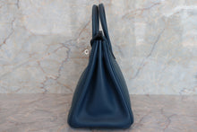 画像をギャラリービューアに読み込む, HERMES/エルメス バーキン25 ヴォースイフト ブルー □L刻印 ハンドバッグ 700080138
