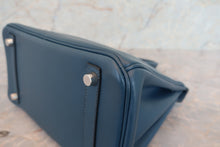 画像をギャラリービューアに読み込む, HERMES/エルメス バーキン25 ヴォースイフト ブルー □L刻印 ハンドバッグ 700080138