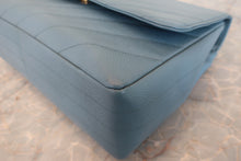 Load image into Gallery viewer, CHANEL  Bias stitch chain shoulder bag Caviar skin Lite blue/Gold hadware Shoulder bag 700090178