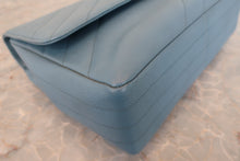 Load image into Gallery viewer, CHANEL  Bias stitch chain shoulder bag Caviar skin Lite blue/Gold hadware Shoulder bag 700090178