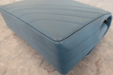 Load image into Gallery viewer, CHANEL  Bias stitch chain shoulder bag Caviar skin Lite blue/Gold hadware Shoulder bag 700090178