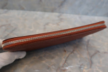 Load image into Gallery viewer, HERMES  Azapp Long Silkin Epsom leather/Silk Brique X Engraving Wallet 600010093