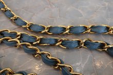 Load image into Gallery viewer, CHANEL  Bias stitch chain shoulder bag Caviar skin Lite blue/Gold hadware Shoulder bag 700090178