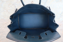 画像をギャラリービューアに読み込む, HERMES/エルメス バーキン25 ヴォースイフト ブルー □L刻印 ハンドバッグ 700080138