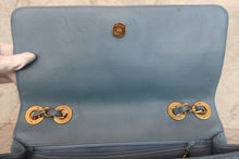 Load image into Gallery viewer, CHANEL  Bias stitch chain shoulder bag Caviar skin Lite blue/Gold hadware Shoulder bag 700090178