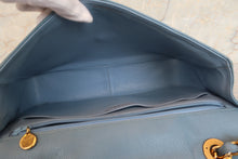 Load image into Gallery viewer, CHANEL  Bias stitch chain shoulder bag Caviar skin Lite blue/Gold hadware Shoulder bag 700090178