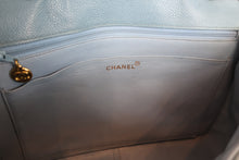 Load image into Gallery viewer, CHANEL  Bias stitch chain shoulder bag Caviar skin Lite blue/Gold hadware Shoulder bag 700090178