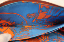 Load image into Gallery viewer, HERMES  Azapp Long Silkin Epsom leather/Silk Brique X Engraving Wallet 600010093