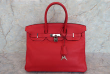 Load image into Gallery viewer, HERMES BIRKIN 35 Togo leather Rouge casaque □P Engraving Hand bag 700080119