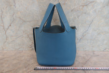 Load image into Gallery viewer, HERMES PICOTIN PM Clemence leather Blue jean Hand bag 700120057