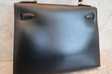 画像をギャラリービューアに読み込む, HERMES/エルメス ケリー28 ボックスカーフ ブラック 〇Z刻印 ショルダーバッグ 700030286