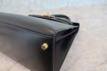 画像をギャラリービューアに読み込む, HERMES/エルメス ケリー28 ボックスカーフ ブラック 〇Z刻印 ショルダーバッグ 700030286