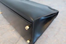 画像をギャラリービューアに読み込む, HERMES/エルメス ケリー28 ボックスカーフ ブラック 〇Z刻印 ショルダーバッグ 700030286