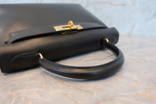 画像をギャラリービューアに読み込む, HERMES/エルメス ケリー28 ボックスカーフ ブラック 〇Z刻印 ショルダーバッグ 700030286