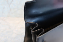 画像をギャラリービューアに読み込む, HERMES/エルメス ケリー28 ボックスカーフ ブラック 〇Z刻印 ショルダーバッグ 700030286