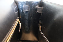 画像をギャラリービューアに読み込む, HERMES/エルメス ケリー28 ボックスカーフ ブラック 〇Z刻印 ショルダーバッグ 700030286